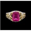 Image 2 : 4.66 ctw Ruby and Diamond Ring - 14KT Yellow Gold