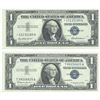 Image 1 : 1957 $1 Silver Certificate Currency Lot of 2