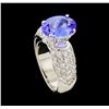 Image 4 : 2.43 ctw Tanzanite and Diamond Ring - 14KT White Gold