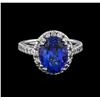 Image 2 : 5.60 ctw Tanzanite and Diamond Ring - 14KT White Gold