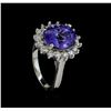 Image 4 : 5.88 ctw Tanzanite and Diamond Ring - 14KT White Gold