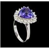 Image 4 : 3.70 ctw Tanzanite and Diamond Ring - 14KT White Gold