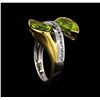 Image 4 : Crayola 2.20 ctw Peridot and White Sapphire Ring - .925 Silver