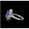 Image 3 : 14KT White Gold 3.05 ctw Tanzanite and Diamond Ring