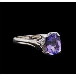 14KT White Gold 2.08 ctw Tanzanite and Diamond Ring