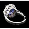 Image 3 : 4.98 ctw Tanzanite and Diamond Ring - 14KT White Gold