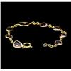Image 4 : 12.52 ctw Multi-Color Sapphire Bracelet - 18KT Yellow Gold