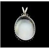 Image 2 : 3.00 ctw Opal and Diamond Pendant - 14KT White Gold