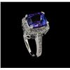 Image 4 : 3.91 ctw Tanzanite and Diamond Ring - 14KT White Gold