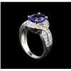 Image 4 : 14KT White Gold 2.13 ctw Tanzanite and Diamond Ring
