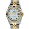 Image 2 : Rolex Mens Two Tone Diamond Lugs Mother Of Pearl Ruby and Diamond Datejust Wrist