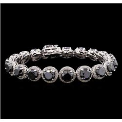 35.19 ctw Black Diamond Bracelet - 14KT White Gold