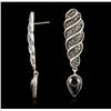 Image 2 : Judith Jack Sterling Silver Onyx & Marcasite Earrings