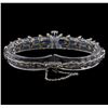 Image 2 : 5.50 ctw Sapphire and Diamond Bracelet - 14KT White Gold