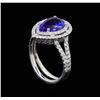 Image 4 : 1.90 ctw Tanzanite and Diamond Ring - 14KT White Gold