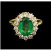 Image 2 : 14KT Yellow Gold 2.69 ctw Emerald and Diamond Ring