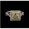 Image 2 : 14KT White Gold 1.60 ctw Diamond Ring