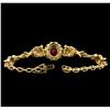 Image 3 : 5.04 ctw Ruby and Diamond Bracelet - 14KT Yellow Gold