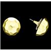 Image 2 : Hammered Button Stud Earrings - Gold Plated