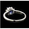 Image 3 : 0.95 ctw Sapphire and Diamond Ring - Platinum