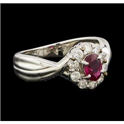 0.39 ctw Ruby and Diamond Ring - Platinum