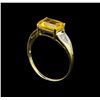 Image 4 : Citrine and Diamond Ring - 9KT Yellow Gold