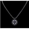 Image 1 : 36.71 ctw Blue Sapphire and Diamond Necklace - 14KT White Gold