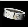 Image 1 : Wide Band Screw Back Design Ring - 18KT White Gold