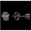 Image 2 : 14KT White Gold 0.55 ctw Diamond Stud Earrings