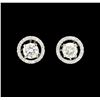 Image 1 : 0.75 ctw Diamond Studs and Earring Jackets - 14KT White Gold