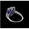 Image 3 : 3.70 ctw Tanzanite and Diamond Ring - 18KT White Gold