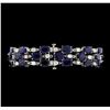 Image 3 : 55.52 ctw Sapphire and Diamond Bracelet - 14KT White Gold
