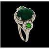 Image 5 : 3.88 ctw Emerald, Tsavorite and Diamond Ring - 14KT White Gold