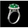 Image 4 : 4.76 ctw Emerald and Diamond Ring - 14KT White Gold