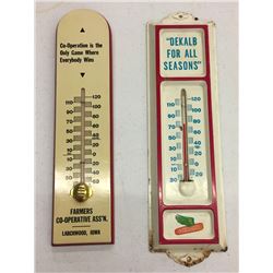 Pair of Vintage Adv. Thermometers