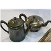 Image 2 : TWO HIGHLY DECORATED SILVER PLATE TEAPOTS AND LIDDED CASSEROLE WITH PYREX LINER