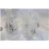 Image 2 : FROSTED GLASS DECANTR AND PAIR OF SILVER PLATE VASES