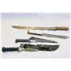 Image 1 : MACHETTE AND THREE KNIVES