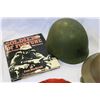 Image 2 : TWO CANADIAN WAR HELMETS BERET AND BOOK
