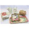 Image 1 : DOG BOOKENDS AND COLLECTIBLE METAL WARE AND SHELL BOX