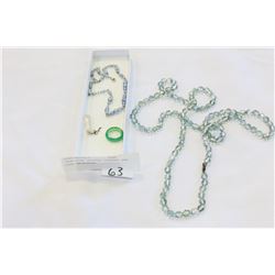 JADE RING CRYSTAL PENDANT AND BEAD NECKLACES