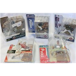 LOT OF FIVE VARIOUS MCFARLANE BASEBALL FIGURES