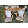 Image 1 : OAK DINING TABLE, LEAF + 6 CHAIRS