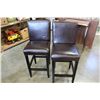 Image 1 : PAIR OF LEATHER BARSTOOLS