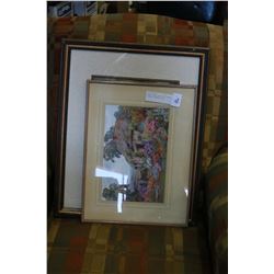 THREE FRAMED PRINTS AND ROBERT BATEMAN UNFRAMED PRINT