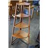 Image 1 : 5 TIER TEAK FINISH CORNER SHELF