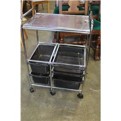 CHROME ROLLING ORGANIZER CART