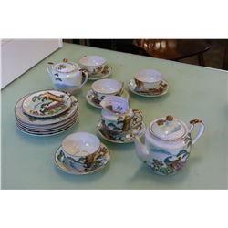 KUTANI EASTERN CHINA LUNCHEON SET WITH GEISHA GIRL IN BOTTOM OF CUPS