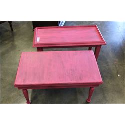 TWO PINK SHABBY CHIQUE COFFEE TABLES