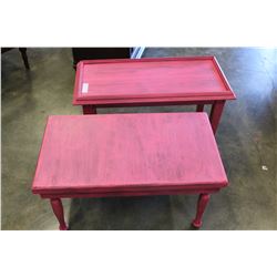 TWO PINK SHABBY CHIQUE COFFEE TABLES